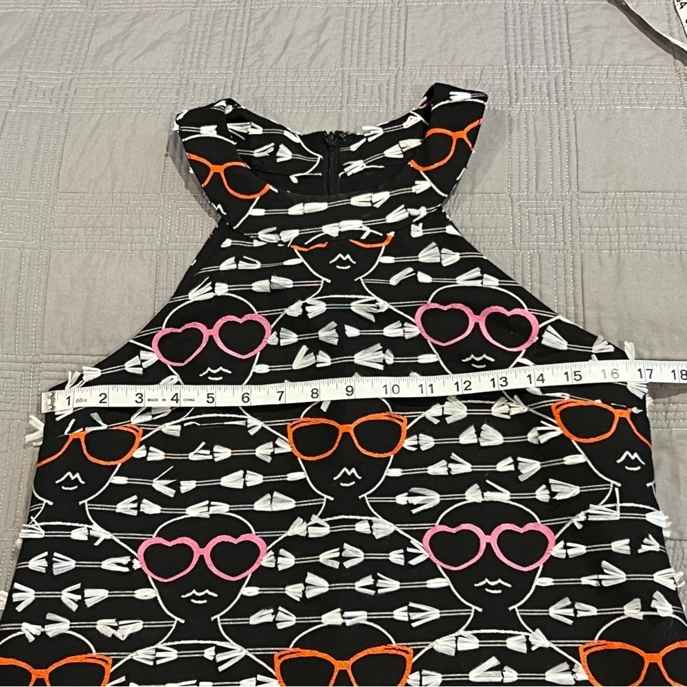 Anthropologie HUTCH Sunglass Shift Dress Embroidered Faces Size XSP - Picture 7 of 10